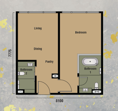 Branniganz Suites Layout Plan Type B 679sft (DualKey Unit)- Exsim Bukit Bintang